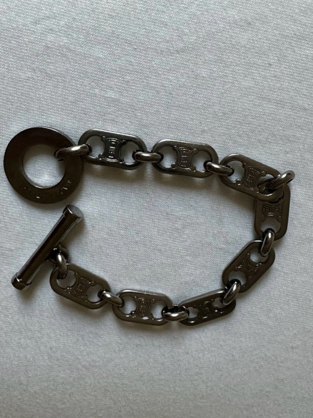 Celine Silver Chain Link Toggle Bracelet - Picture 4 of 5